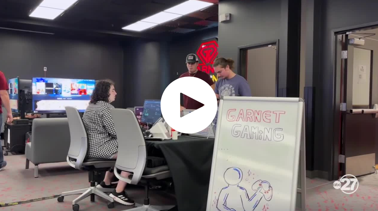 Video play toggle overlapping a view inside the Garnet Gaming Lounge