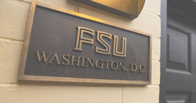 name plaque outside of FSU DC study away residence
