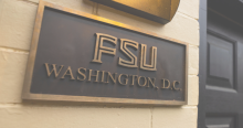 name plaque outside of FSU DC study away residence