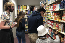 students browsing the food for thought pantry at FSU