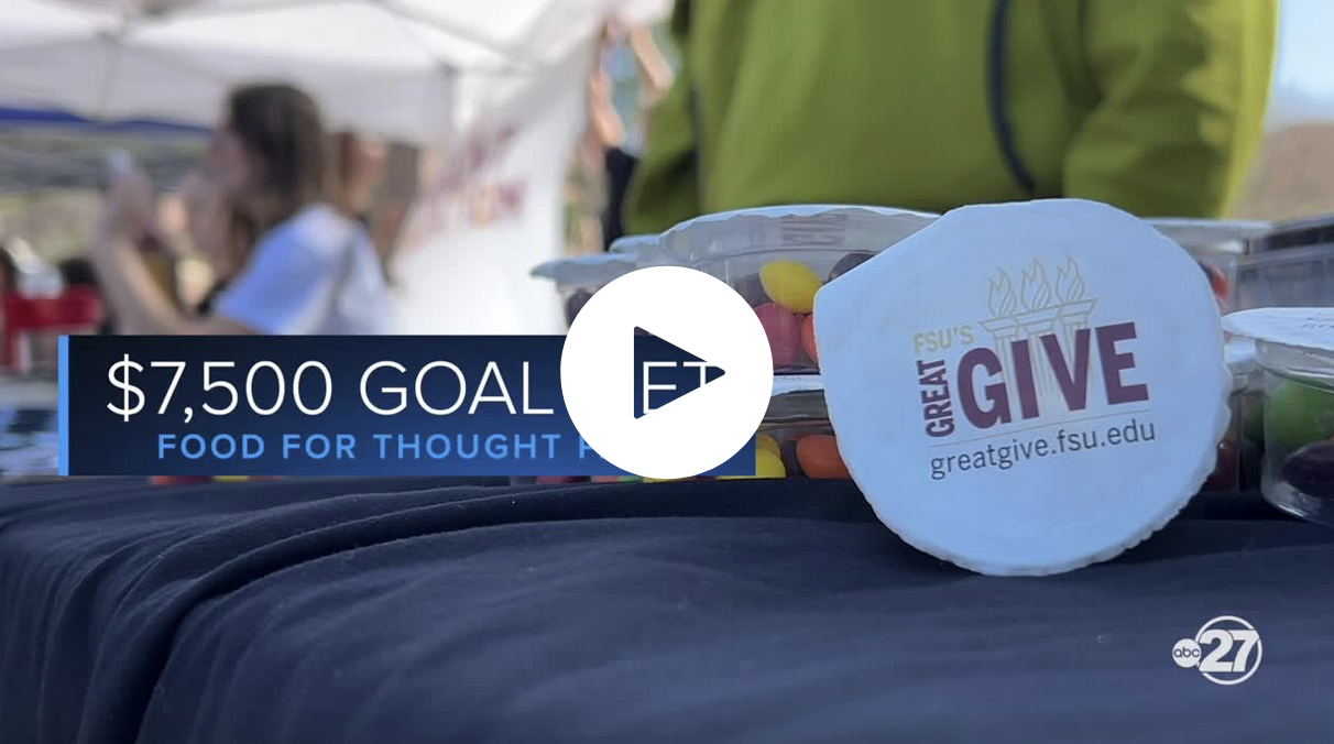 photograph of Great Give merchandise overlaid with a youtube play button