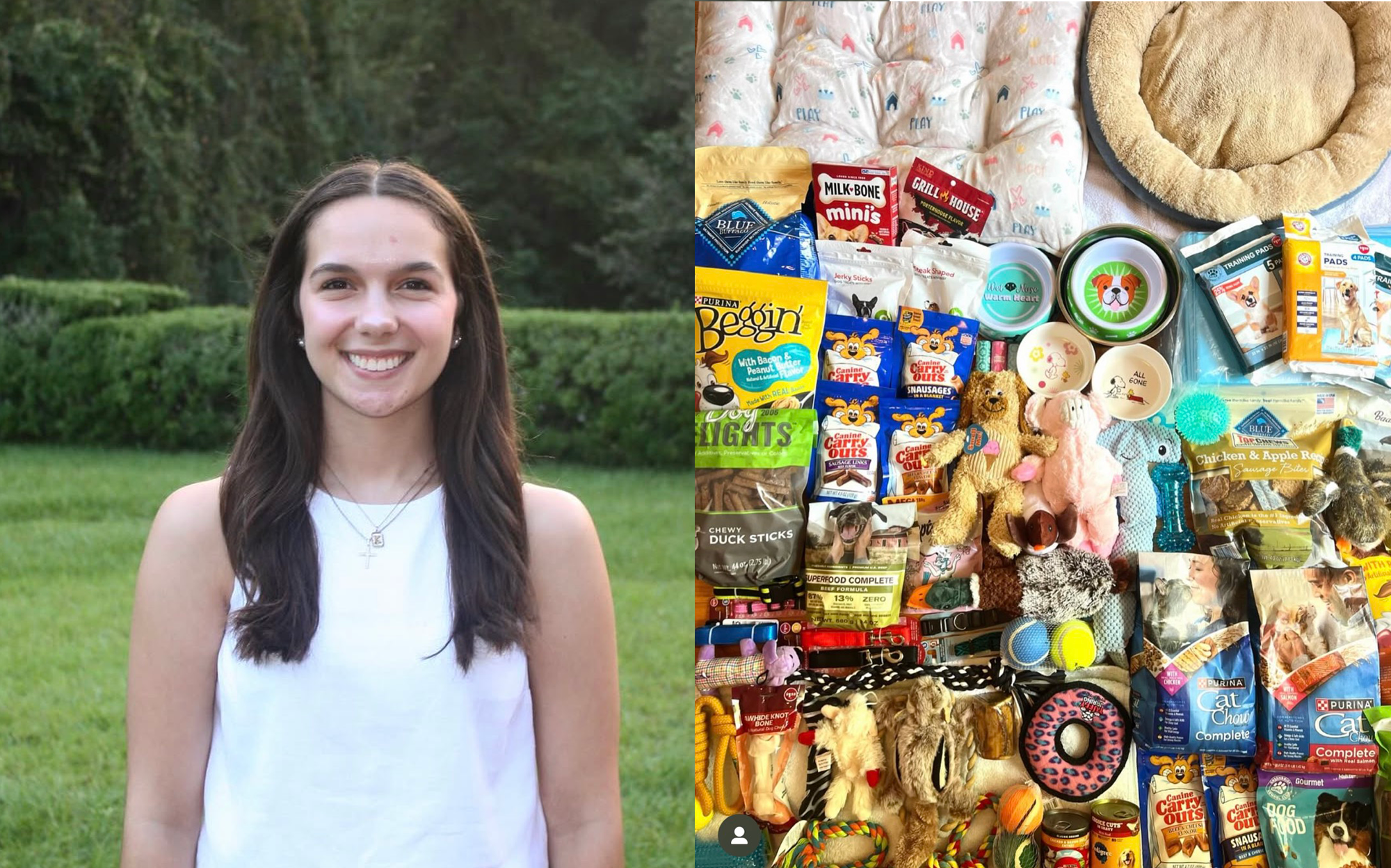 picture collage of donations and Together Tallahassee founder Katie Bennett